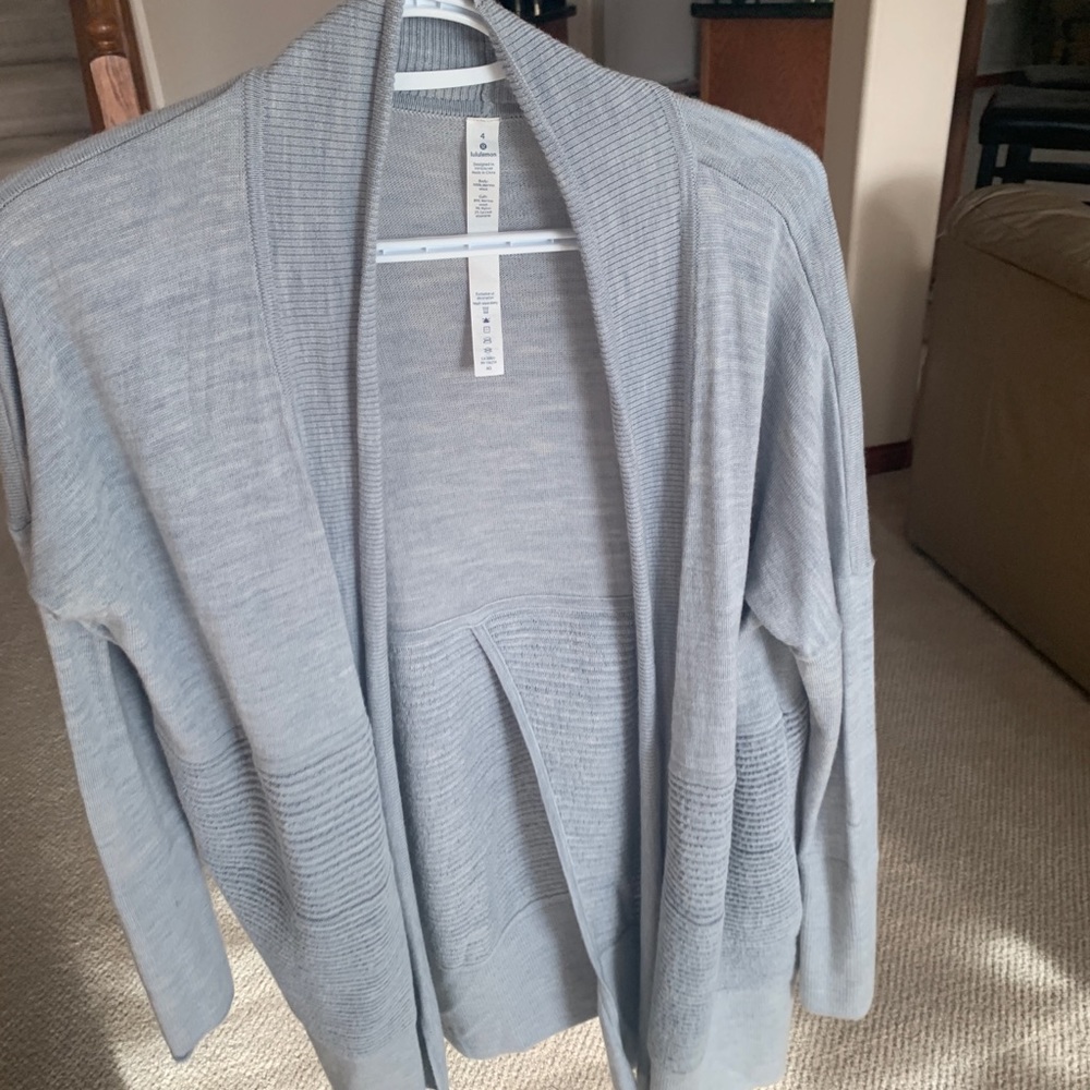 lululemon athletica Light Gray Open-Front Cardigan